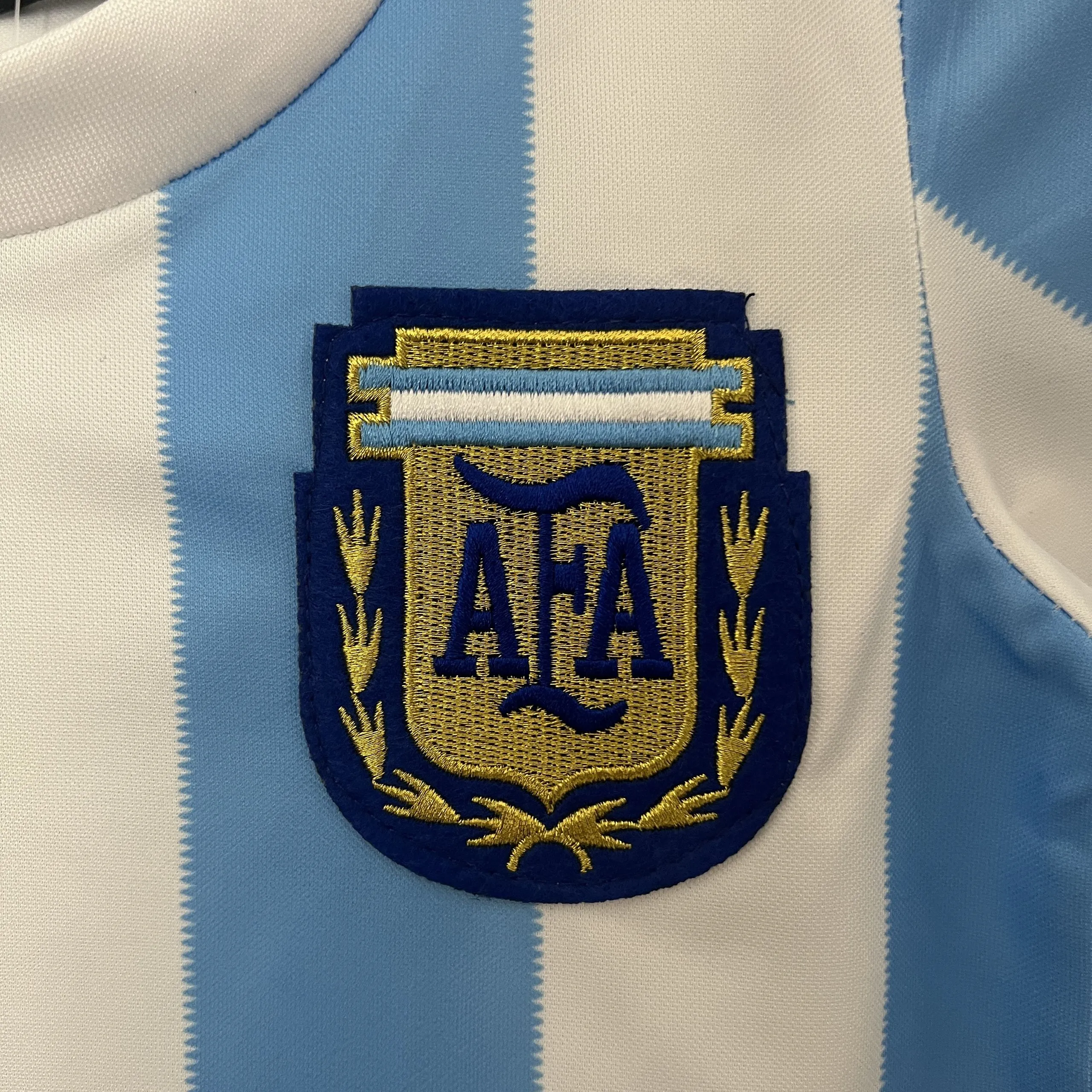 Argentina Retro Home Soccer Uniform Kids Kit Jersey+Shorts 1986 - Image 4