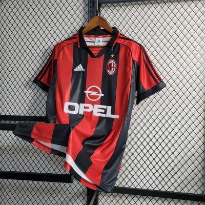 AC Milan Retro Soccer Jersey Home Custom Shirt 1998/00