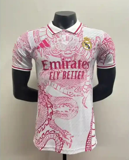 Real Madrid Soccer Jersey Pink Dragon Special Edition Shirt 2025/26