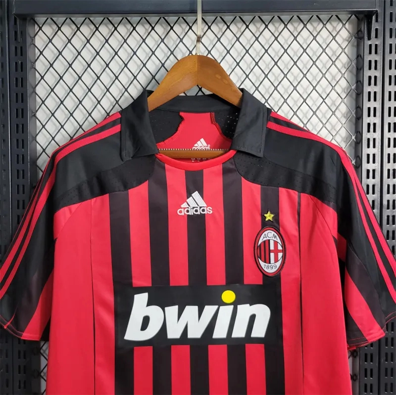 AC Milan Retro Soccer Jersey Home Custom Shirt 2007/08 - Image 3