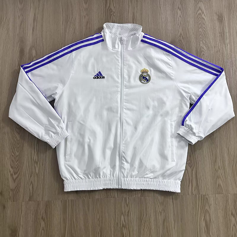 Real Madrid Reversible Double-Sides Windbreaker Jacket White&Gray 2025-26 - Image 3