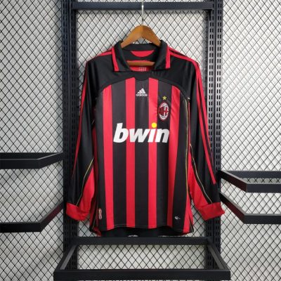 Alternative view of Maldini #3 AC Milan Retro Soccer Jersey Home Long Sleeve Shirt 2006/07