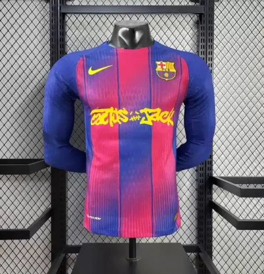 Soccer Jersey Barcelona Home x Travis Scott Long Sleeve Shirt 2025/26