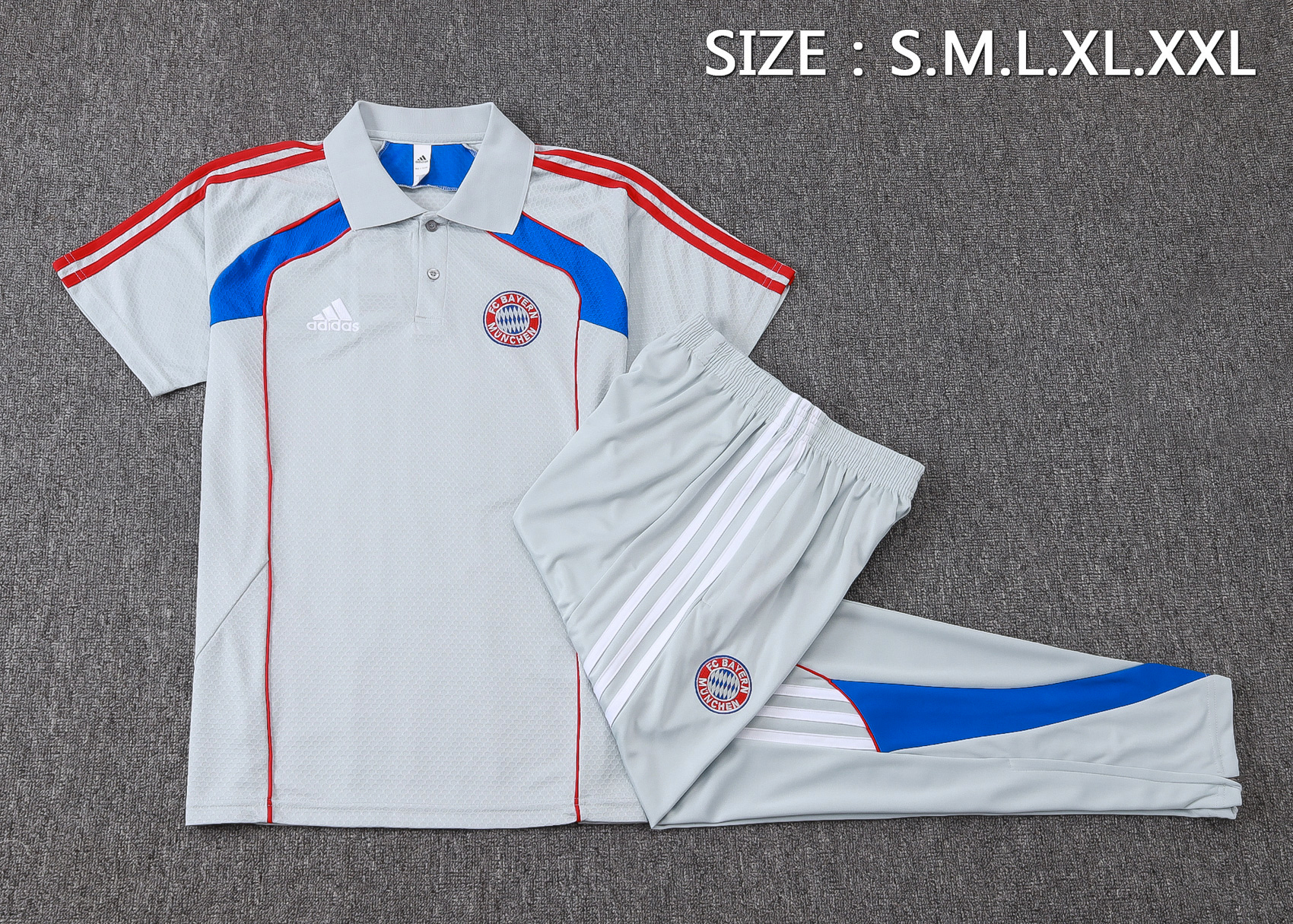 Bayern Munich Training Kit (Polo+Pants) Gray 2025/26 - Image 4