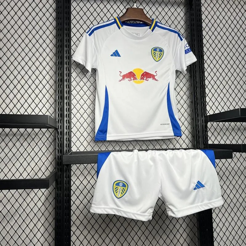 Leeds United Football Jersey Home Kids Kit Jersey+Shorts 2024/25 - Image 3
