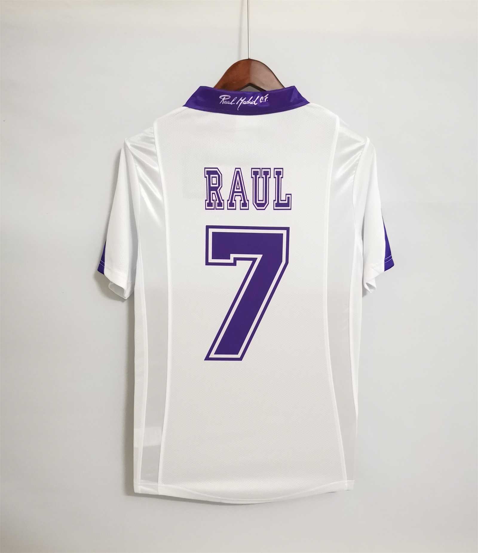 Real Madrid Retro Jersey Home Custom Soccer Shirt 1997-98 - Image 3