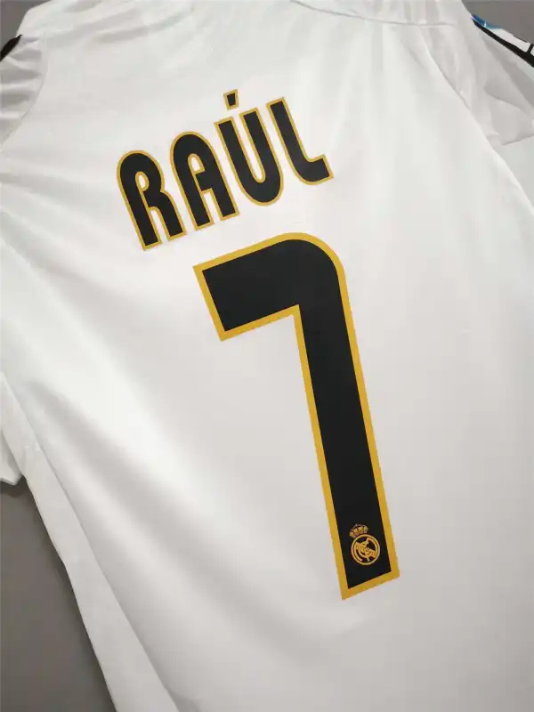 Real Madrid Retro Jersey Home Custom Soccer Shirt 2004-05 - Image 4