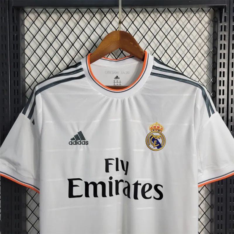 Real Madrid Retro Jersey Home Custom Soccer Shirt 2013/14 - Image 3