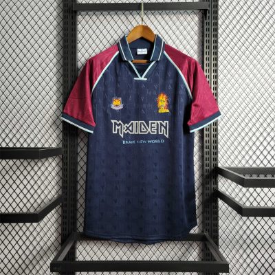 West Ham United Retro Football Jersey Iron Maiden Home Joint Board Shirt 1999/01