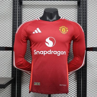 Manchester United Home Long Sleeve Football Jersey Shirt 2024/25