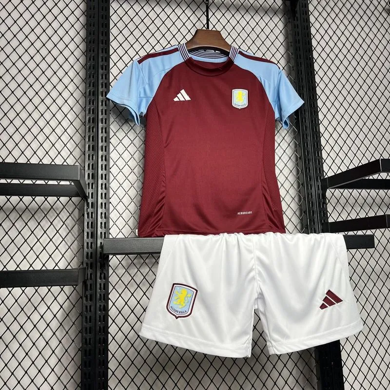 Aston Villa Football Jersey Home Kids Kit Jersey+Shorts 2024/25 - Image 4