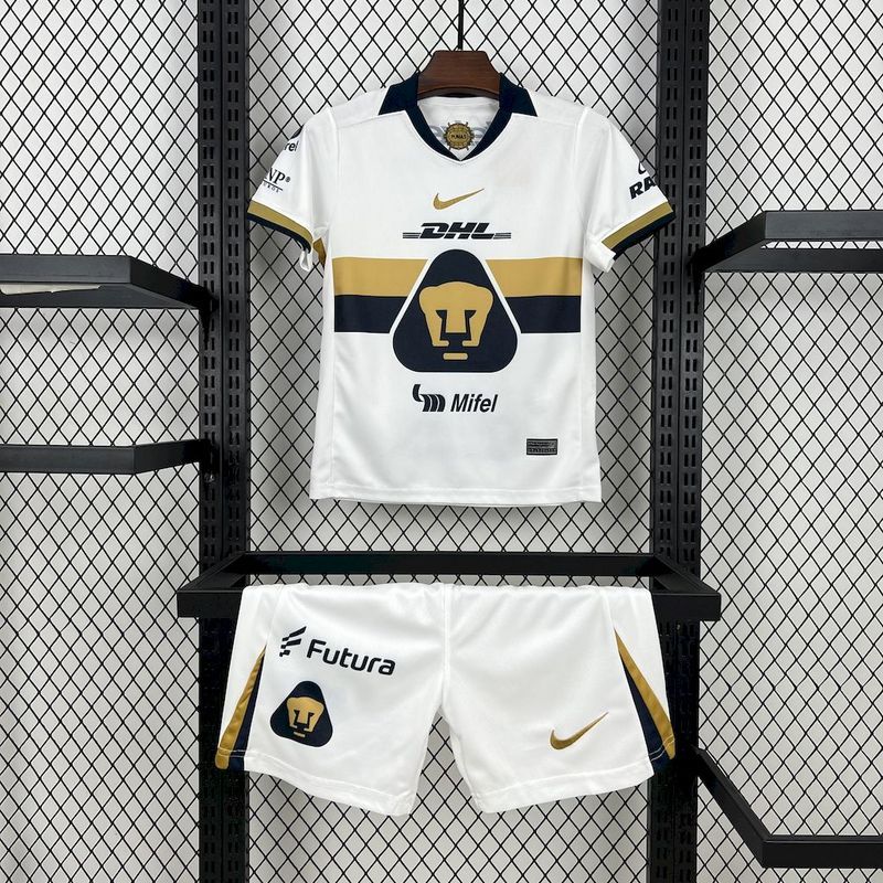 Pumas UNAM Soccer Jersey Home Kids Kit Jersey+Shorts 2025-26