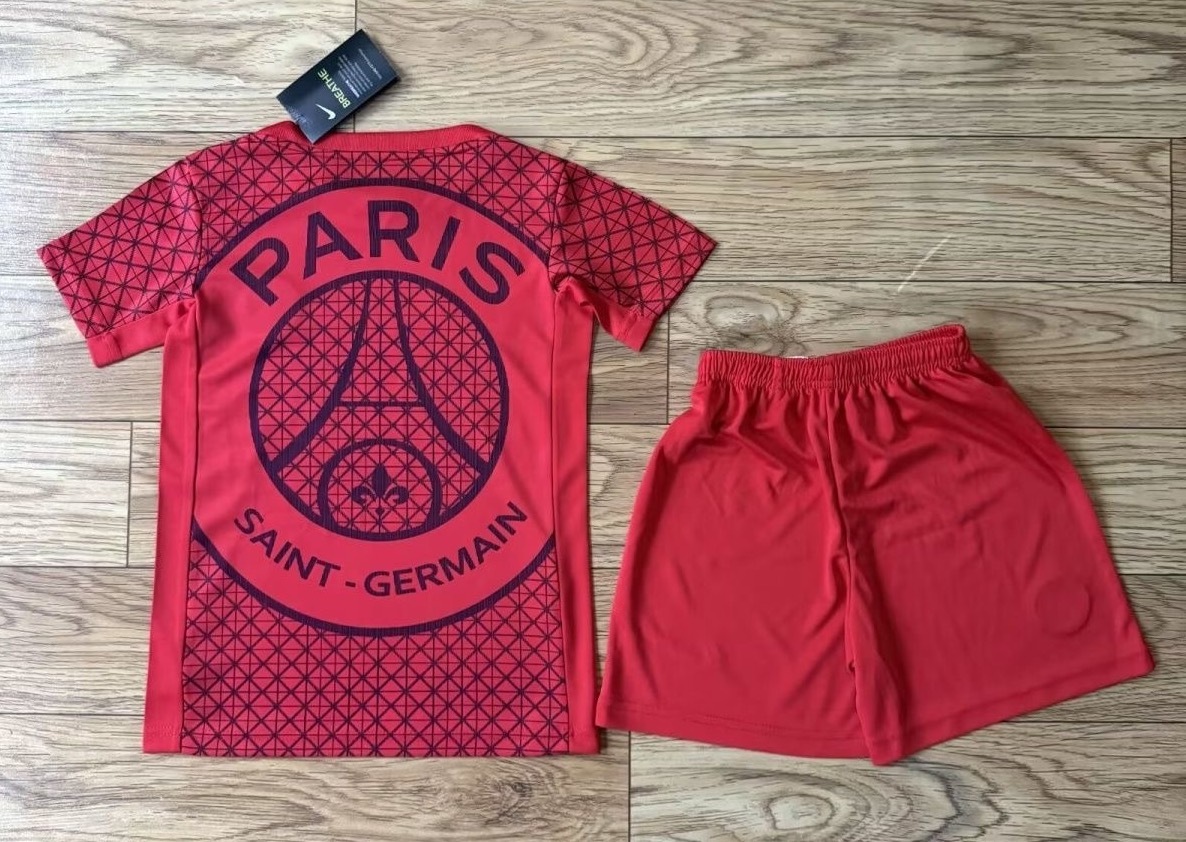 PSG Soccer Jersey Pre-Match Kids Kit Jersey+Shorts 2025/26 - Image 2