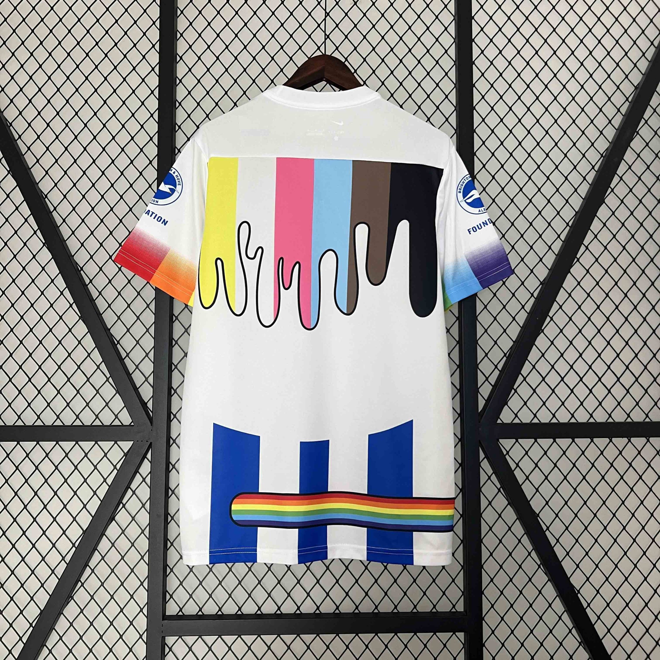 Brighton & Hove Albion Football Jersey Rainbow Laces Pre-Match Custom Shirt 2024/25 - Image 2