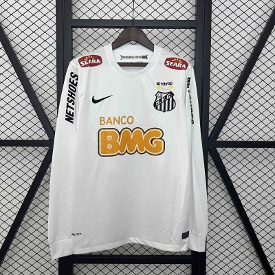 Santos FC Retro Soccer Jersey Home Long Sleeve Custom Shirt 2012