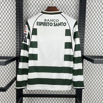 Alternative view of Sporting CP Retro Soccer Jersey Home Long Sleeve Custom Shirt 2001/03