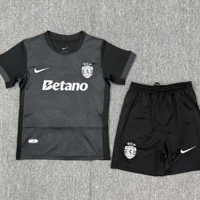 Sporting CP Soccer Jersey Away Kids Kit Jersey+Shorts 2025/26