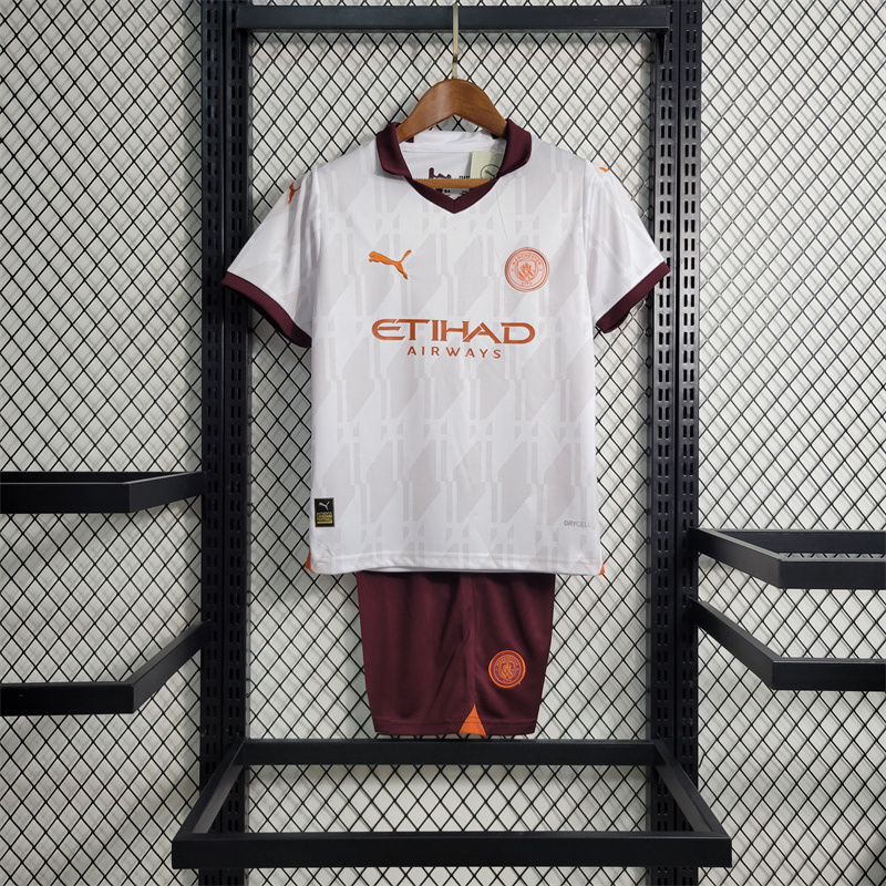 Manchester City Football Jersey Away Kids Kit Jersey+Shorts 2023/24