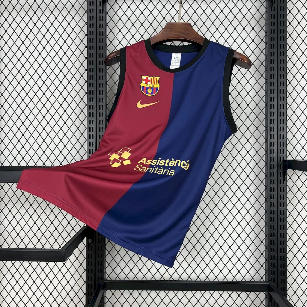 Barcelona Soccer Jersey Basketball Home Custom Vest 2024/25
