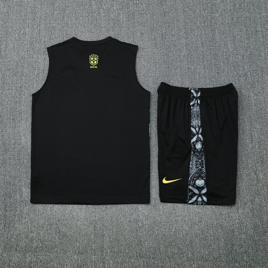 Brazil Sleeveless Training Kit Black 2025 - Image 2