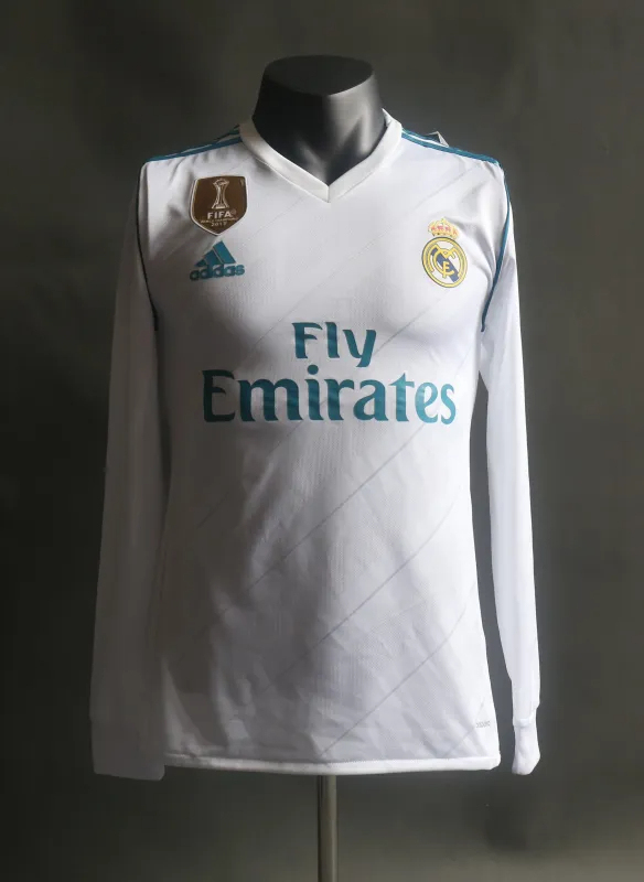 Real Madrid Retro Jersey Home Long Sleeve Soccer Shirt 2017/18