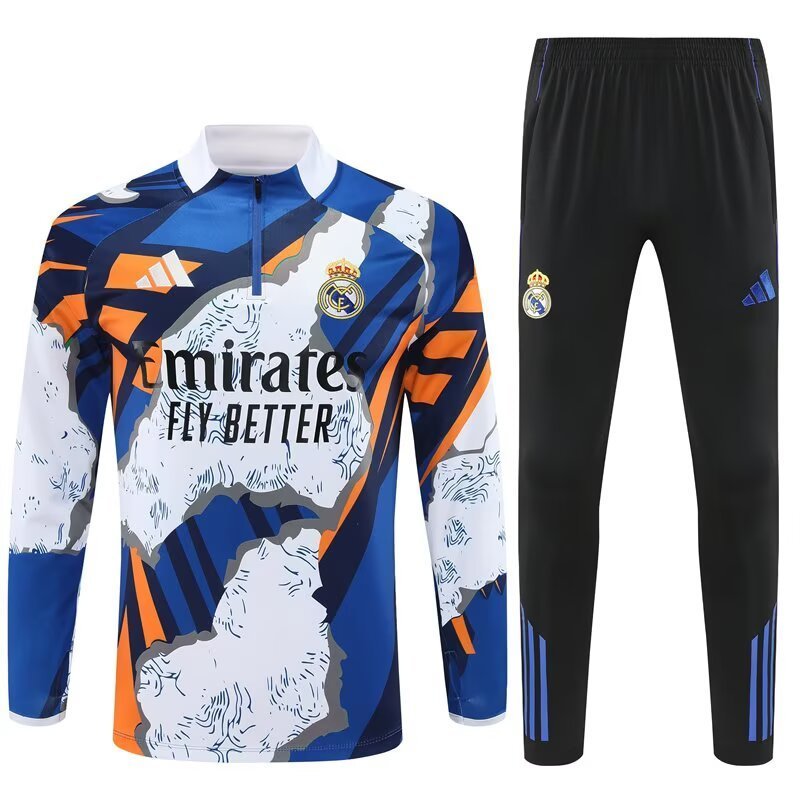 Kids Real Madrid Training Kit (Sweatshirt+Pants) Colorful 2025/26