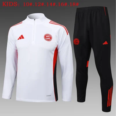 Kids Bayern Munich Training Kit (Sweatshirt+Pants) White 2025/26