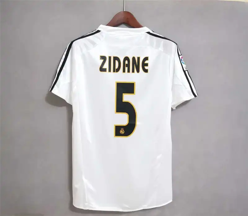 Real Madrid Retro Jersey Home Custom Soccer Shirt 2004-05 - Image 3