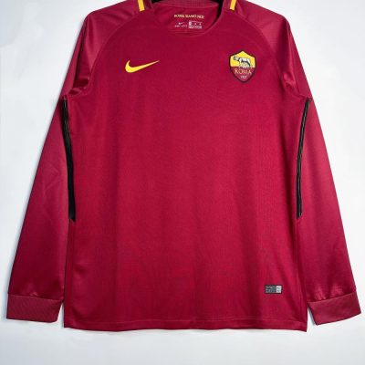 Roma Retro Soccer Jersey Home Long Sleeve Custom Shirt 2017/18