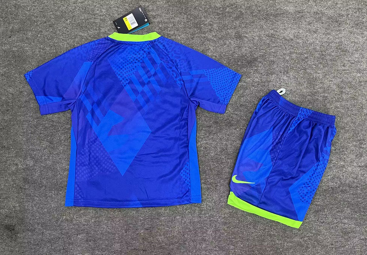 Brazil Away Soccer Uniform Kids Kit Jersey+Shorts 2025 - Image 2
