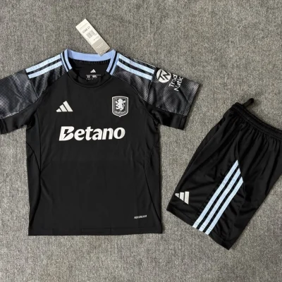 Aston Villa Football Jersey Away Kids Kit Jersey+Shorts 2025/26