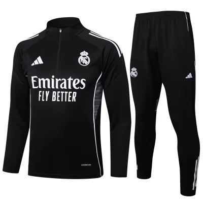 Real Madrid Training Kit (Sweatshirt+Pants) Black 2025/26