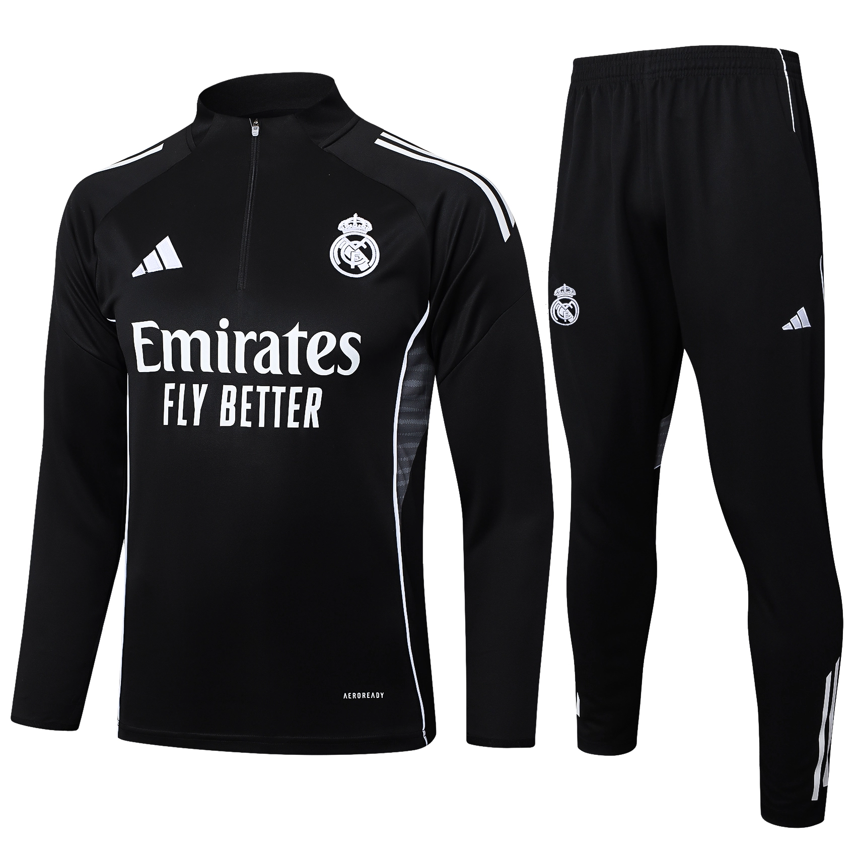 Real Madrid Training Kit (Sweatshirt+Pants) Black 2025/26