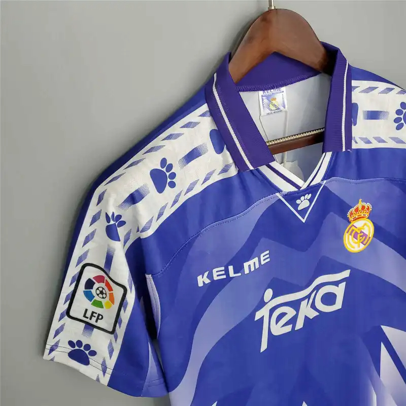 Real Madrid Retro Jersey Away Custom Soccer Shirt 1996-97 - Image 6