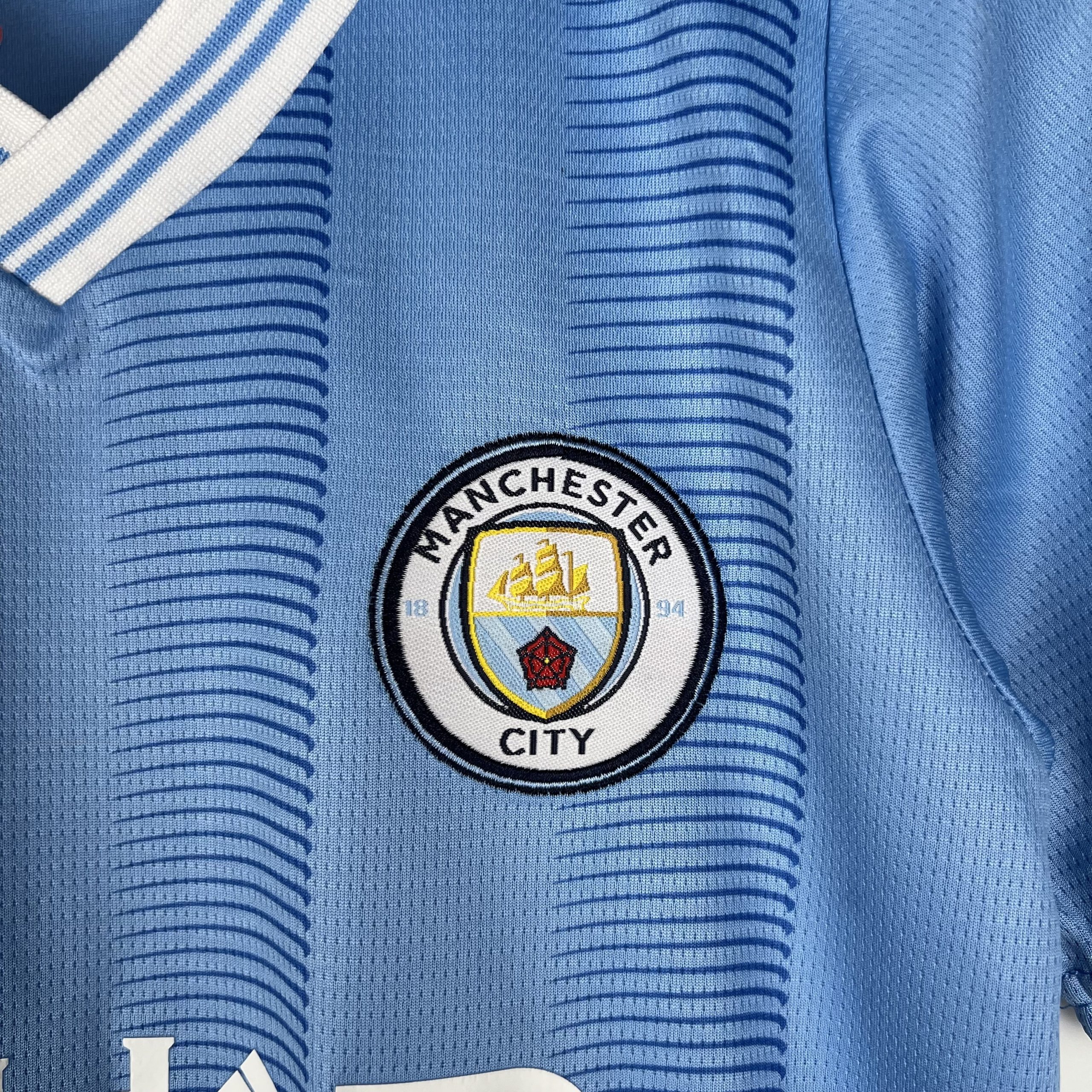 Manchester City Football Jersey Home Kids Kit Jersey+Shorts 2023/24 - Image 5