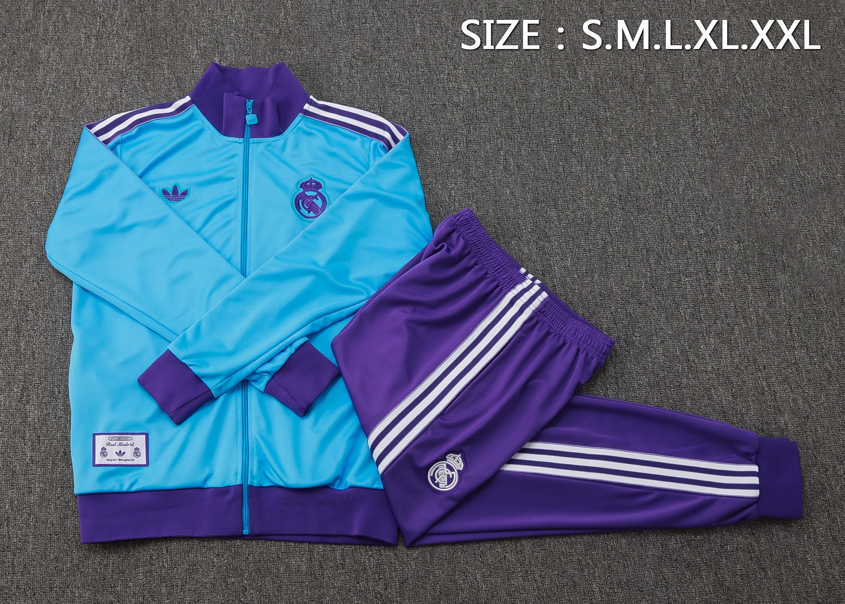 Real Madrid Training Kit (Jacket+Pants) Light Blue 2025/26 - Image 2