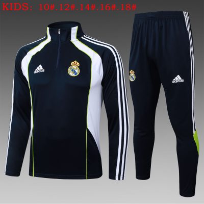 Kids Real Madrid Training Kit (Sweatshirt+Pants) Cyan 2025/26