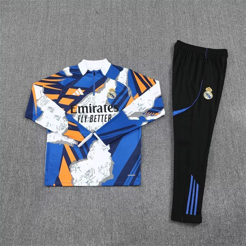 Kids Real Madrid Training Kit (Sweatshirt+Pants) Colorful 2025/26 - Image 3