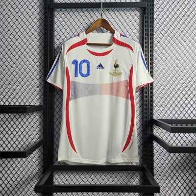 Alternative view of Zidane#10 France Retro Soccer Jersey Away Shirt World Cup 2006