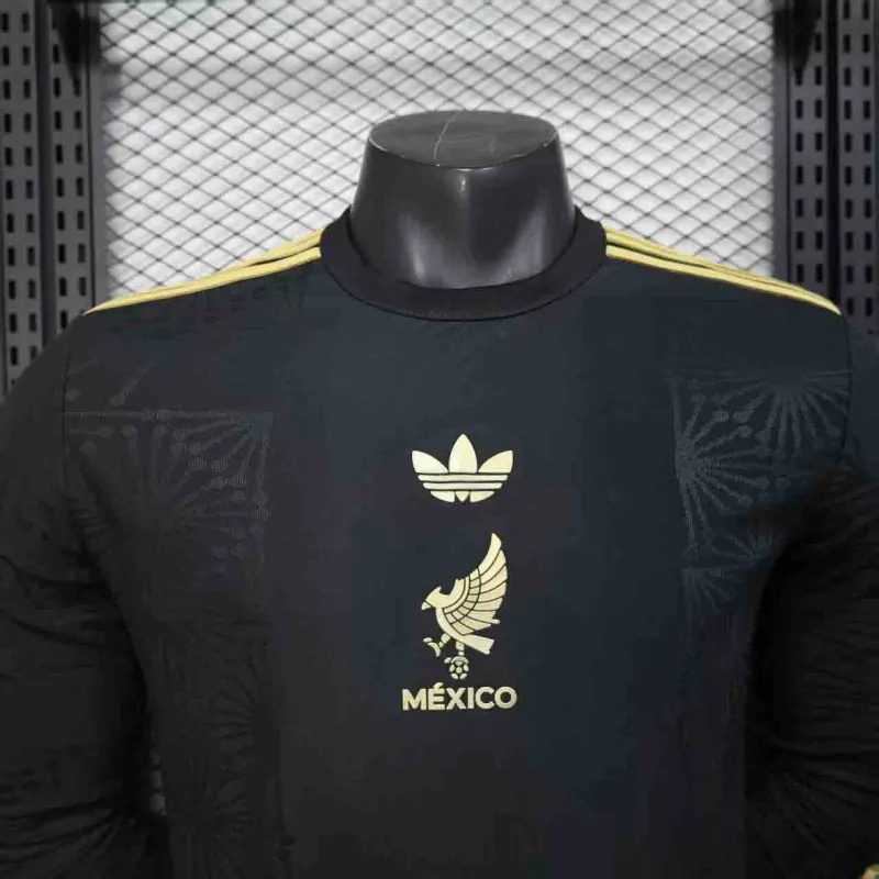 Mexico Gold Cup Black Special Long Sleeve Soccer Jersey 2025 - Image 3