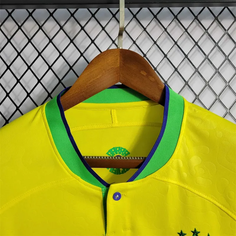 Brazil Retro Soccer Jersey Home Custom Shirt World Cup 2022 - Image 5