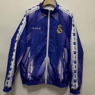 Real Madrid Retro Reversible Double-Sides Windbreaker Jacket 1996-97