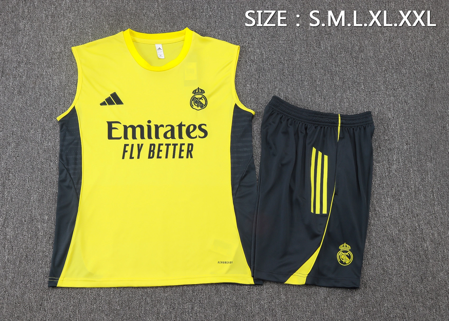 Real Madrid Sleeveless Training Kit Yellow 2025/26 - Image 2