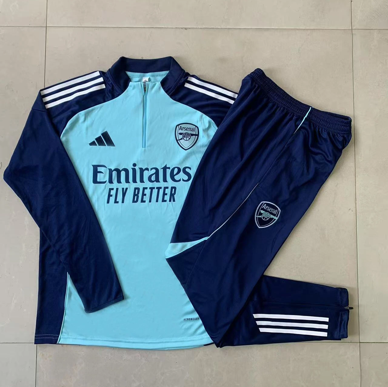 Kids Arsenal Training Kit (Sweatshirt+Pants) Light Green 2025/26 - Image 2