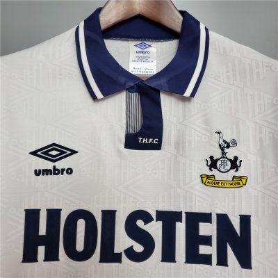 Alternative view of Tottenham Hotspur Retro Football Jersey Home Custom Shirt 1991/93