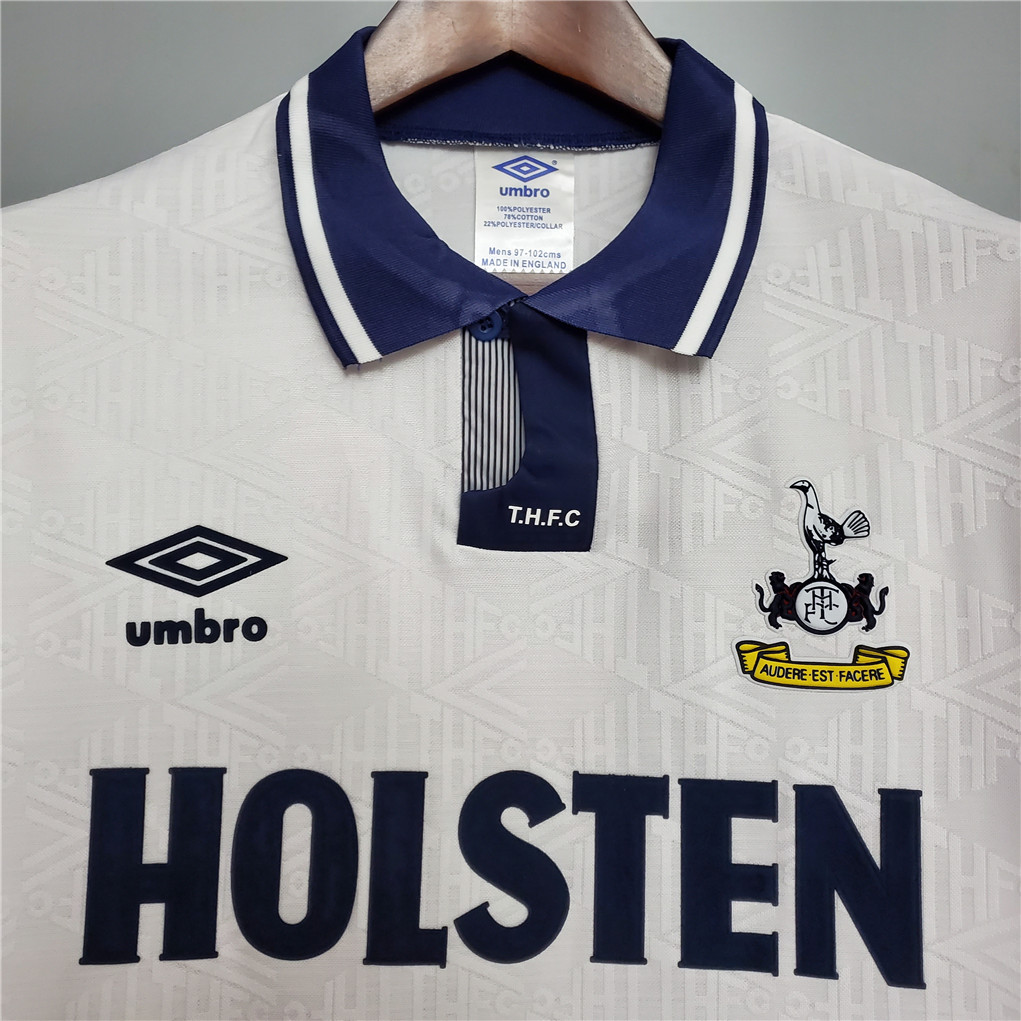 Tottenham Hotspur Retro Football Jersey Home Custom Shirt 1991/93 - Image 2