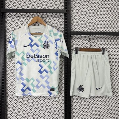 Inter Milan Soccer Jersey Away Kids Kit Jerseys+Shorts 2025/26