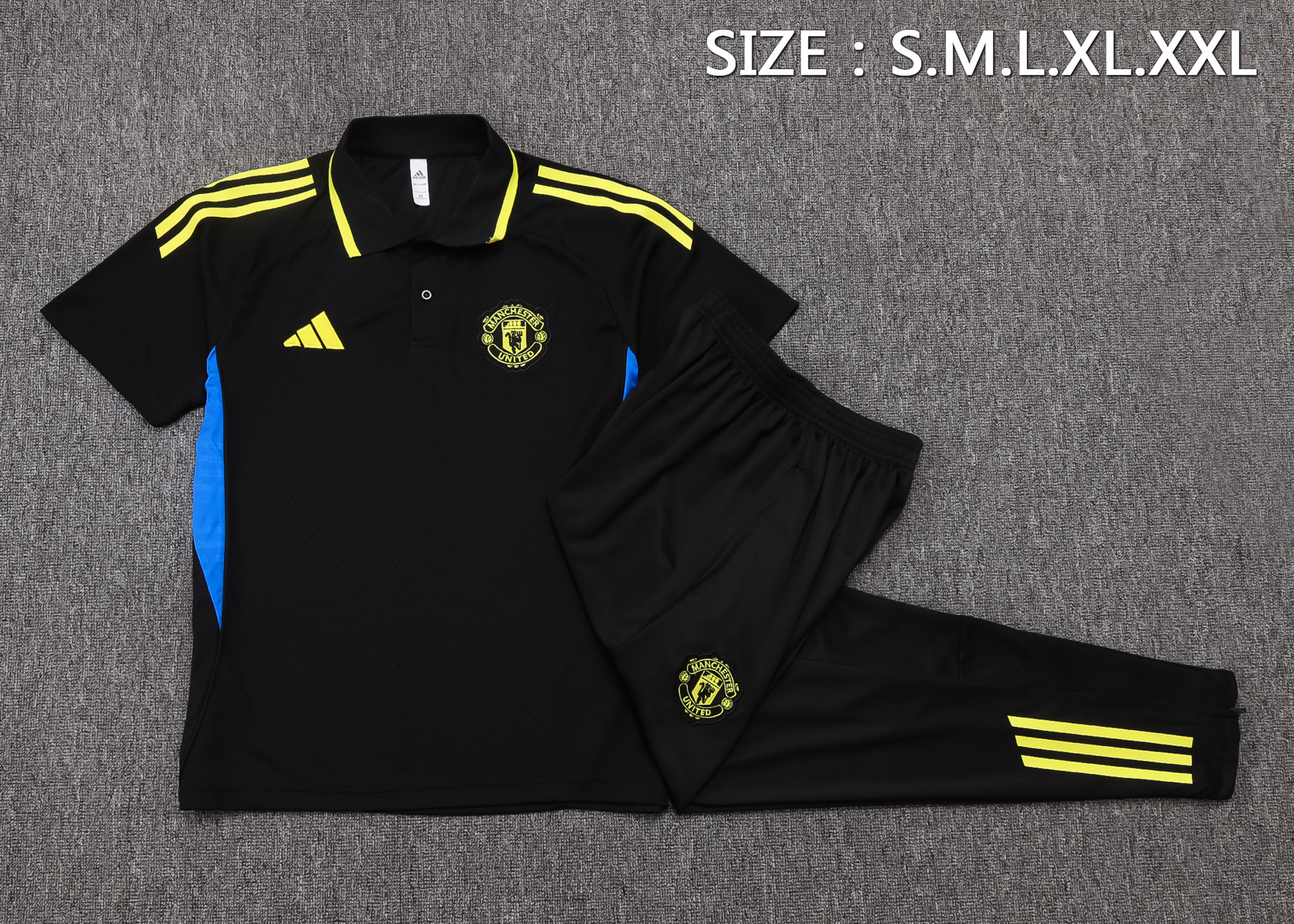 Manchester United Training Kit (Polo+Pants) Black 2025/26 - Image 2