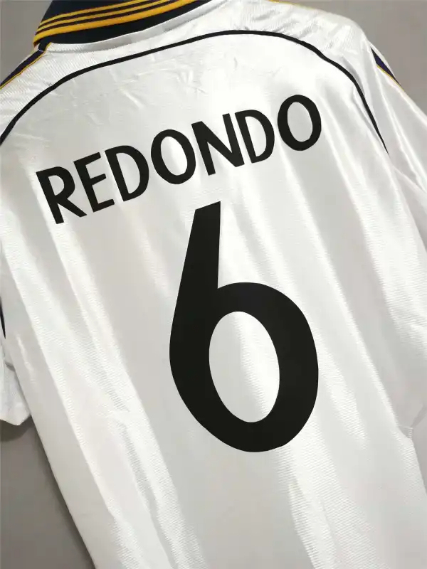 Real Madrid Retro Jersey Home Custom Soccer Shirt 1998-00 - Image 4
