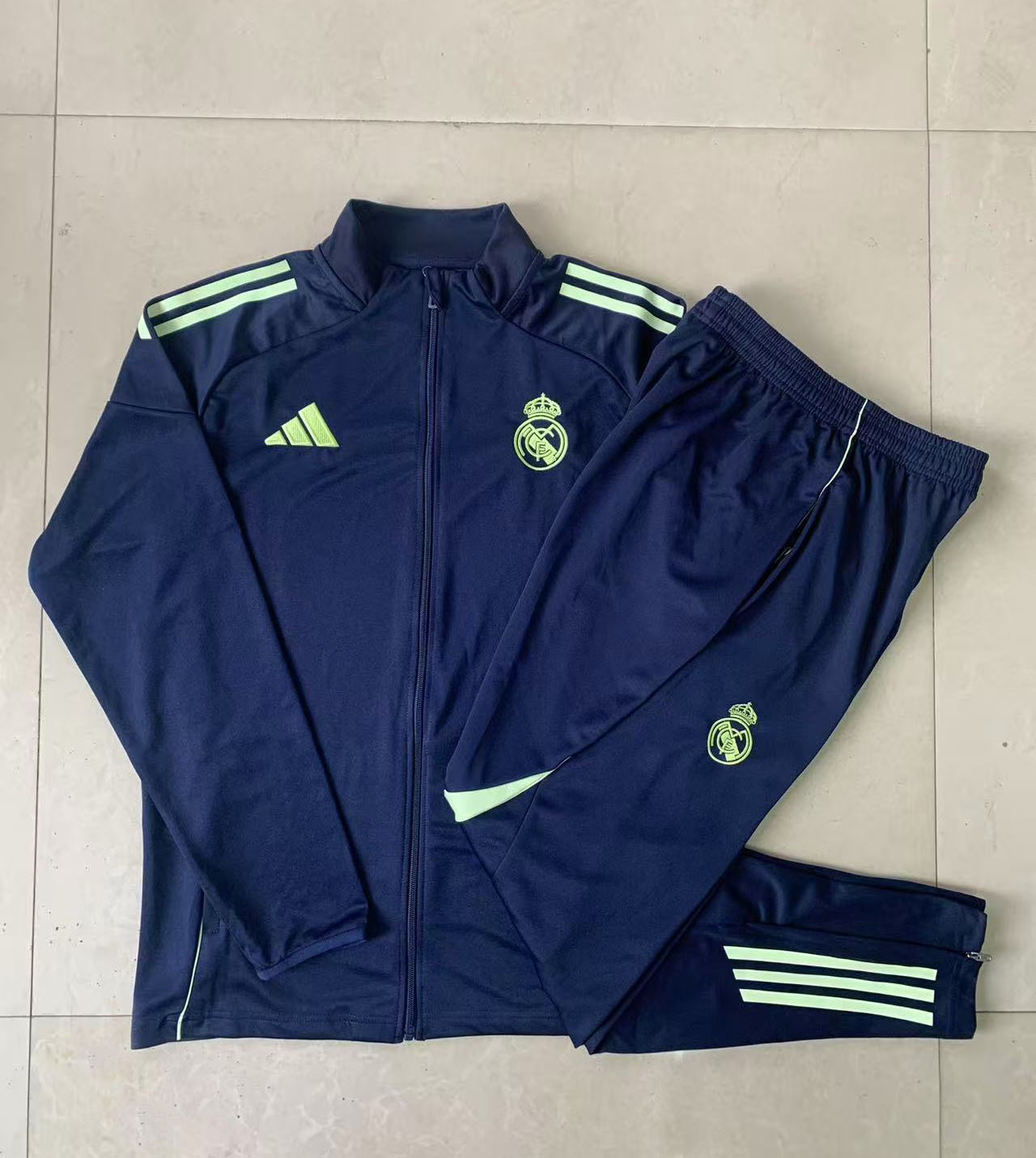 Kids Real Madrid Training Kit (Jacket+Pants) Cyan 2025/26 - Image 2
